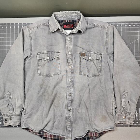 Wrangler Riggs Shacket Medium Distressed Grunge Lined Streetwear Shirt Jacket - Picture 1 of 12